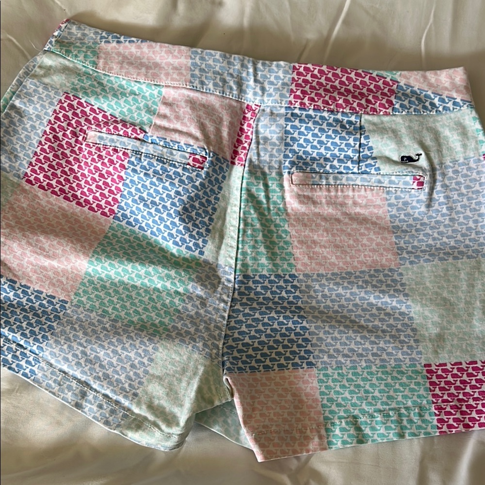 Vineyard Vines Pink and Blue Bermuda Shorts Patchwork Design